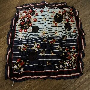 Striped Floral Pattern Scarf